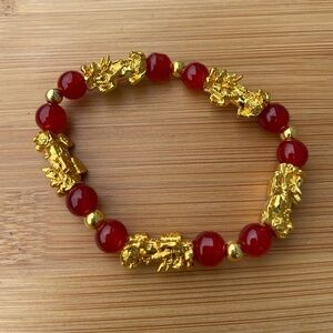 Red Agate Natural Stone Pixiu Wealth Bracelet
